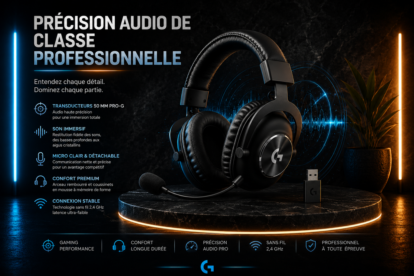 Casque Gamer Sans Fil Logitech G