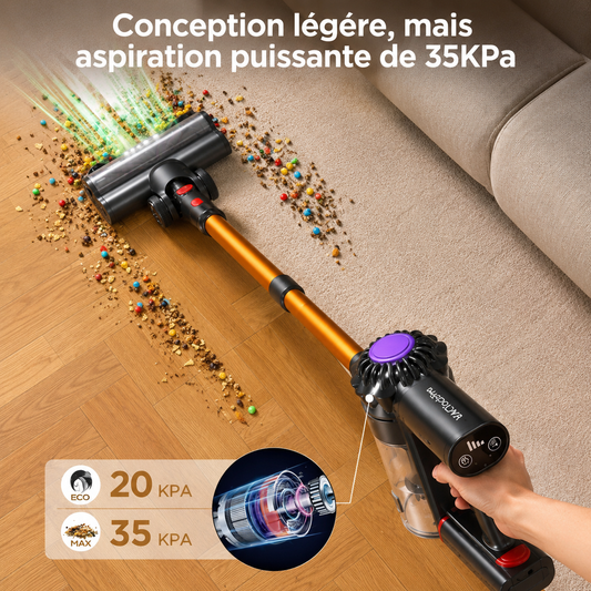 Aspirateur Balai Sans Fil Multifonction – Puissant & Léger