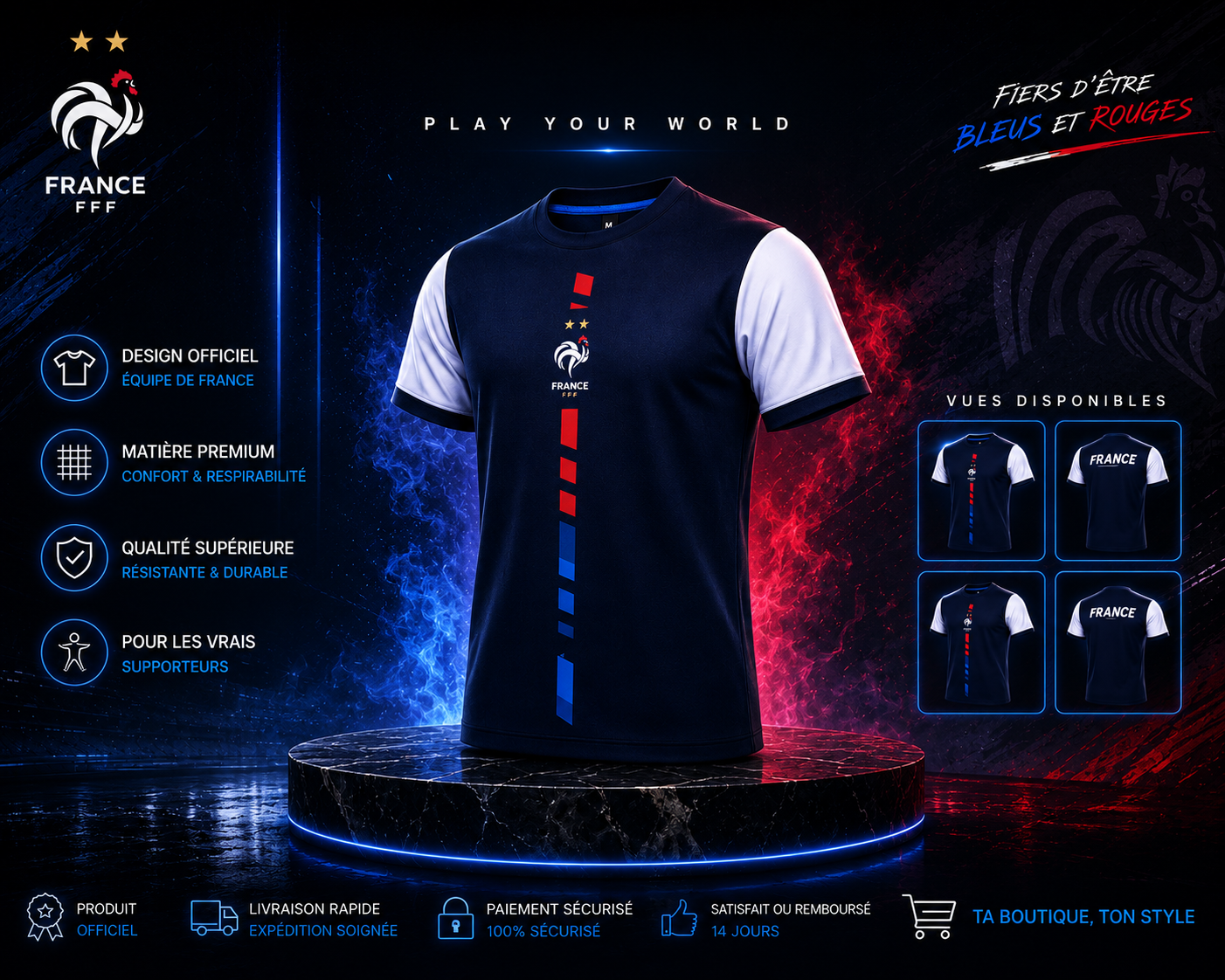 Maillot Équipe de France FFF – Bleu Marine