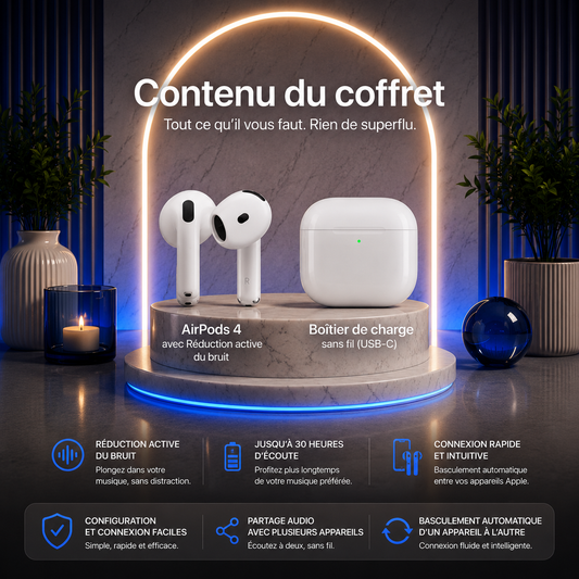 APPLE AirPods 4 ANC — Son Immersif & Réduction Active du Bruit