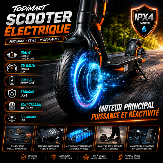 Scooter Électrique TODIMART IPX4