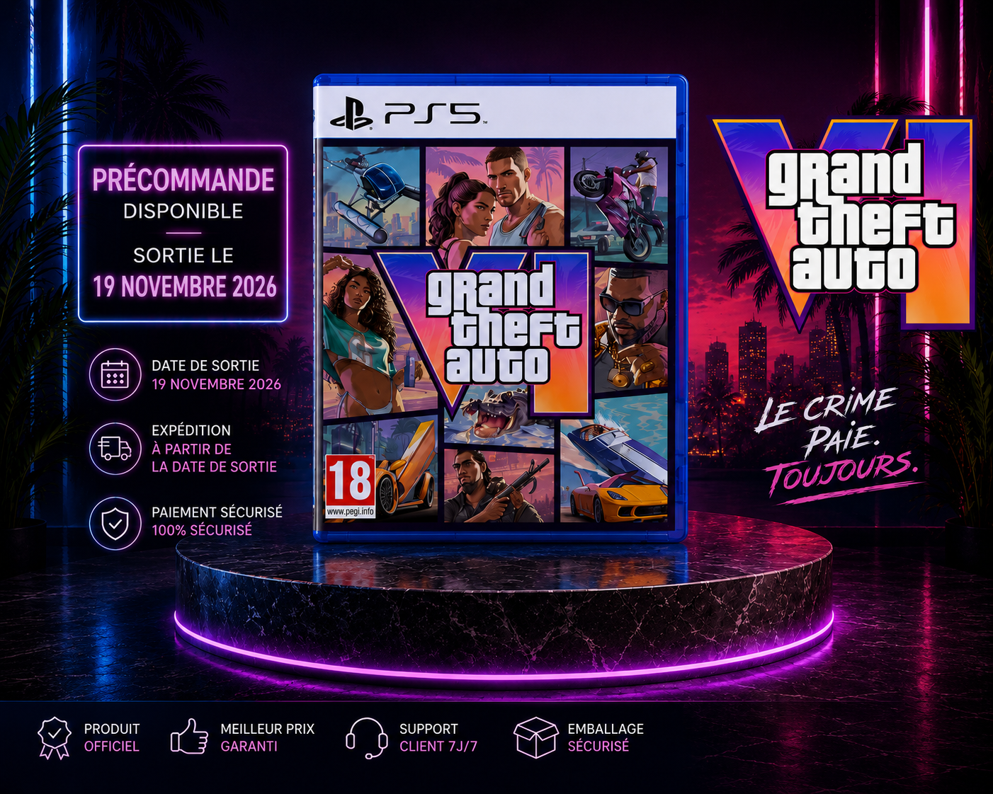 Grand Theft Auto VI (GTA 6) – PS5 | Précommande
