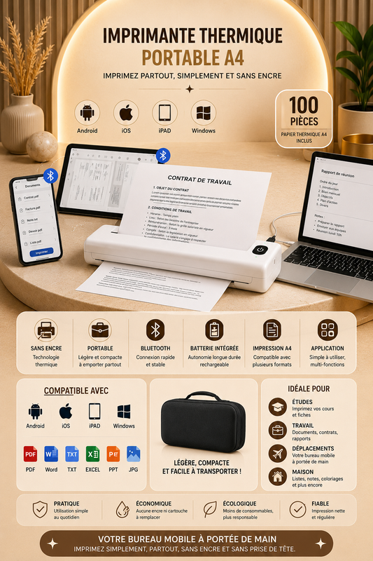 Imprimante thermique portable A4