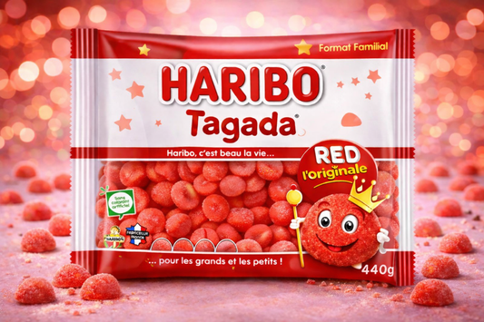 Haribo Tagada – Bonbons Fraise Moelleux  (Format Familial 440g)