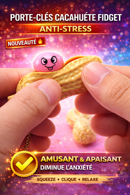 Porte-clés Fidget "Cacahuète" Anti-Stress