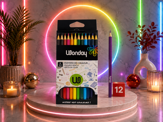 12 Crayons de couleur – Pointe moyenne