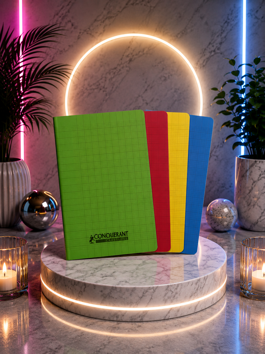 Cahier Polypro – 17 × 22 cm – 48 pages – Grands carreaux (Seyes) – Coloris aléatoire