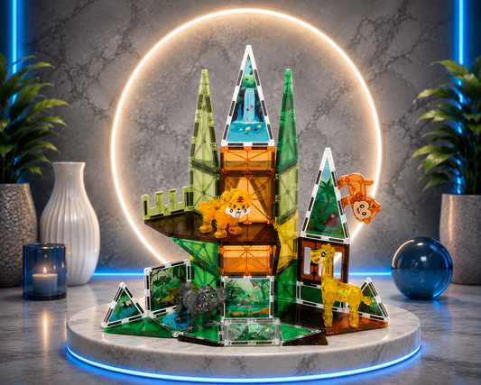 Construction Magnétique Enfant 50 PCS – Animaux Jungle