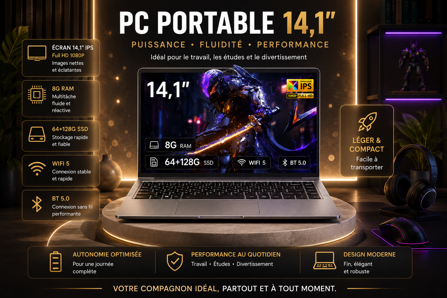 PC Portable 14,1” Full HD