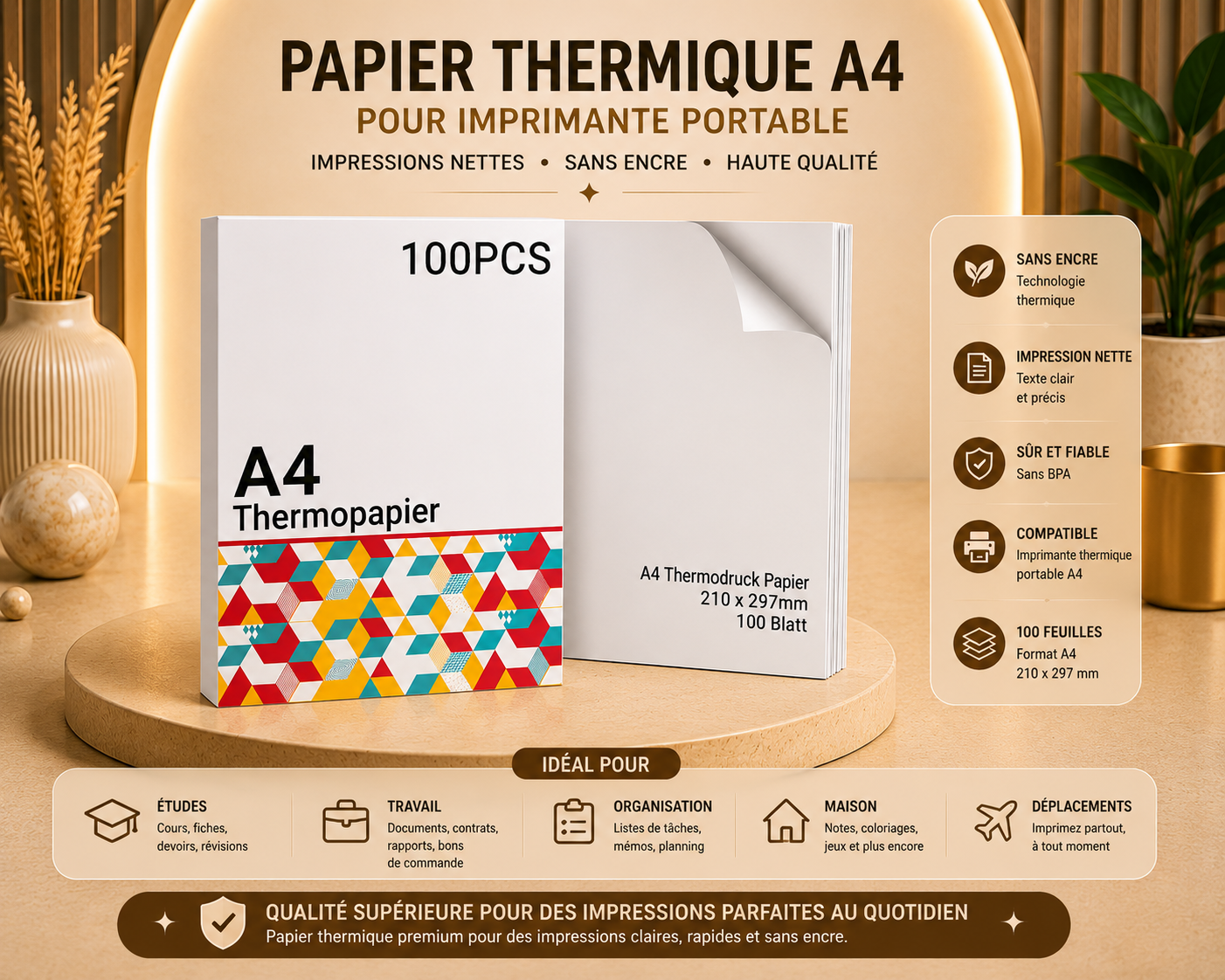 Papier thermique A4