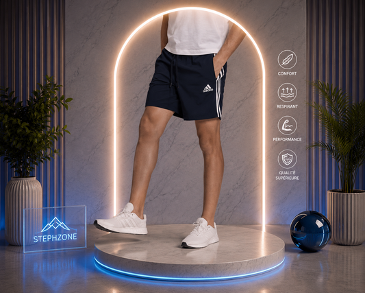 Short Adidas Homme Bleu Marine 3 Bandes