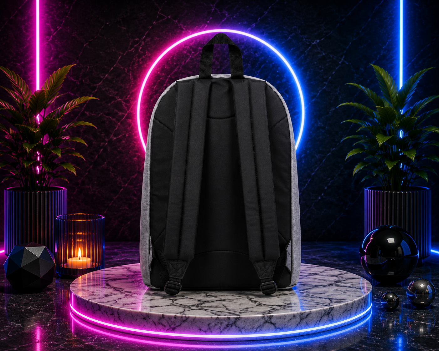 Sac à dos Eastpak gris avec trousse assortie
