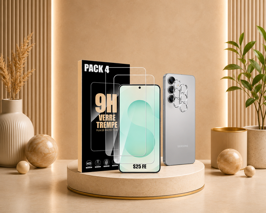Verre Trempé 9H Samsung S25 FE – Pack x4