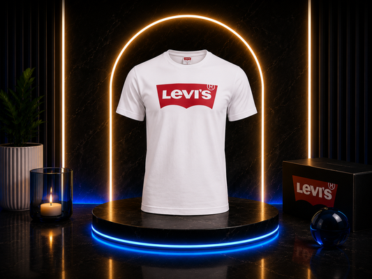 T-shirt Levi's Homme Blanc Logo Rouge