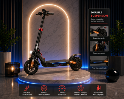 Trottinette Électrique Tout-Terrain Double Suspension