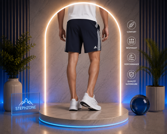 Short Adidas Homme Bleu Marine 3 Bandes