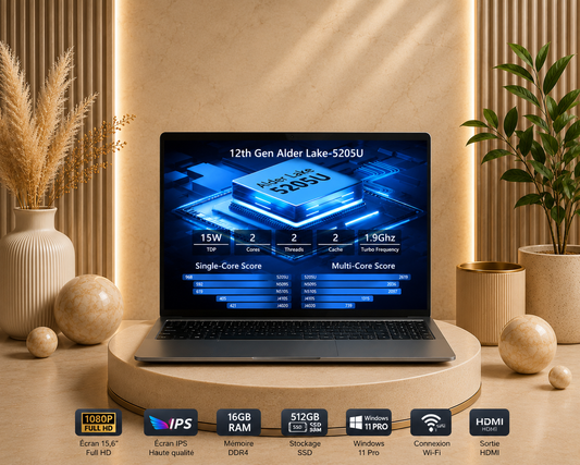 PC Portable 15,6" – 16 Go RAM – 512 Go SSD