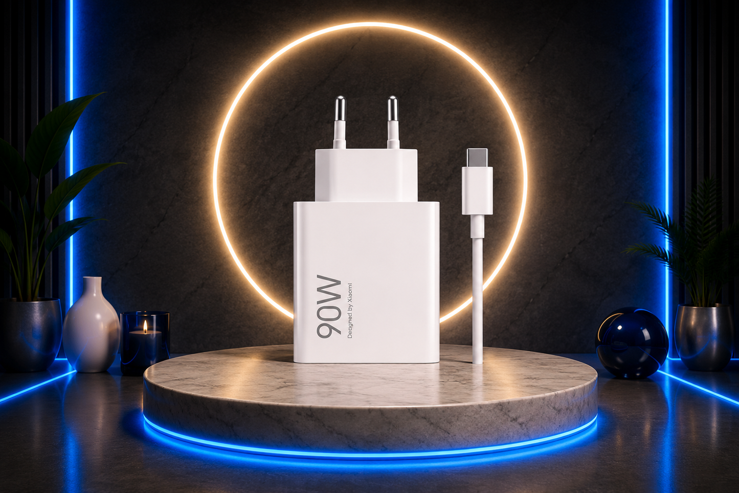 Xiaomi Chargeur Secteur 90W + Câble USB-C – Charge Rapide